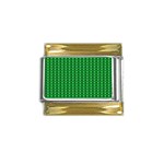 Green Christmas Tree Pattern Background Gold Trim Italian Charm (9mm)