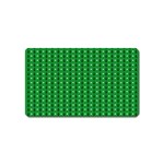 Green Christmas Tree Pattern Background Magnet (Name Card)