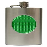 Green Christmas Tree Pattern Background Hip Flask (6 oz)