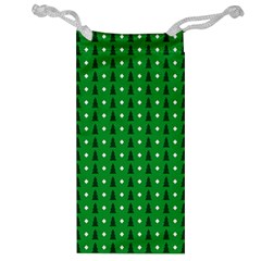 Green Christmas Tree Pattern Background Jewelry Bag from ArtsNow.com Front