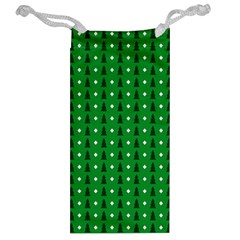 Green Christmas Tree Pattern Background Jewelry Bag from ArtsNow.com Back