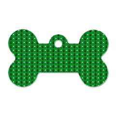 Green Christmas Tree Pattern Background Dog Tag Bone (Two Sides) from ArtsNow.com Back