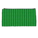 Green Christmas Tree Pattern Background Pencil Case