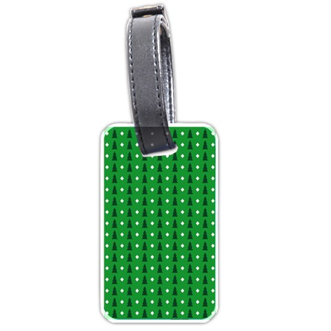 Green Christmas Tree Pattern Background Luggage Tag (one side) from ArtsNow.com Front