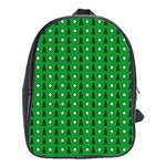 Green Christmas Tree Pattern Background School Bag (XL)