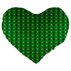 Green Christmas Tree Pattern Background Large 19  Premium Heart Shape Cushions from ArtsNow.com Front