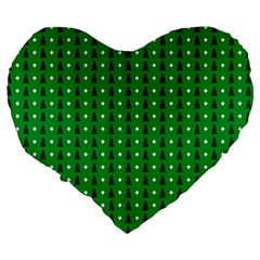 Green Christmas Tree Pattern Background Large 19  Premium Heart Shape Cushions from ArtsNow.com Back