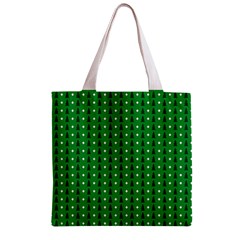 Green Christmas Tree Pattern Background Zipper Grocery Tote Bag from ArtsNow.com Front