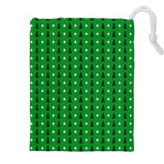 Green Christmas Tree Pattern Background Drawstring Pouch (4XL) from ArtsNow.com Front