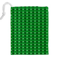 Green Christmas Tree Pattern Background Drawstring Pouch (4XL) from ArtsNow.com Back