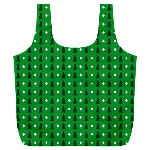 Green Christmas Tree Pattern Background Full Print Recycle Bag (XXL) from ArtsNow.com Front