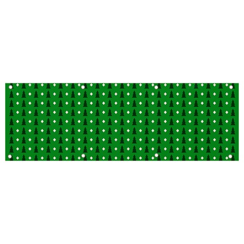 Green Christmas Tree Pattern Background Banner and Sign 9  x 3  from ArtsNow.com Front