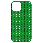 Green Christmas Tree Pattern Background iPhone 14 Black UV Print Case