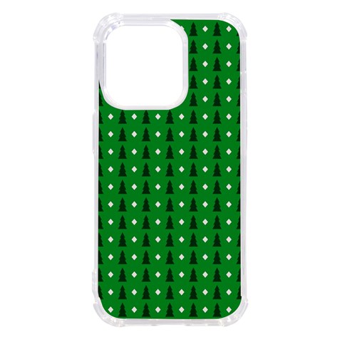 Green Christmas Tree Pattern Background iPhone 14 Pro TPU UV Print Case from ArtsNow.com Front