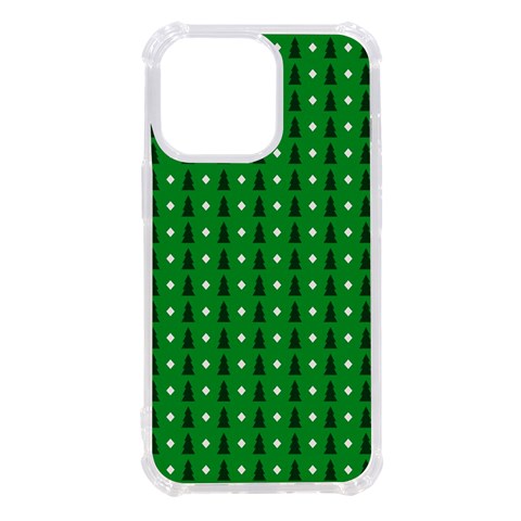 Green Christmas Tree Pattern Background iPhone 13 Pro TPU UV Print Case from ArtsNow.com Front