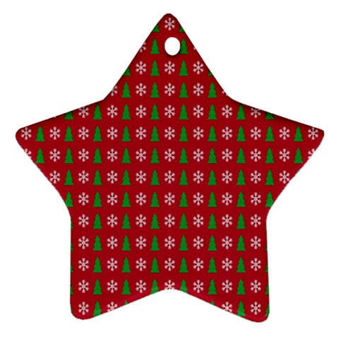 Snowflake Christmas Tree Pattern Ornament (Star) from ArtsNow.com Front