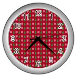 Snowflake Christmas Tree Pattern Wall Clock (Silver)