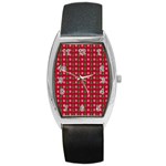 Snowflake Christmas Tree Pattern Barrel Style Metal Watch