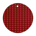 Snowflake Christmas Tree Pattern Round Ornament (Two Sides)