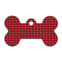 Snowflake Christmas Tree Pattern Dog Tag Bone (Two Sides) from ArtsNow.com Front