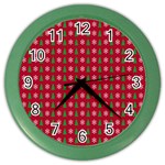 Snowflake Christmas Tree Pattern Color Wall Clock