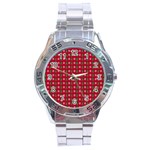 Snowflake Christmas Tree Pattern Stainless Steel Analogue Watch