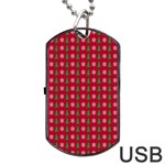 Snowflake Christmas Tree Pattern Dog Tag USB Flash (One Side)