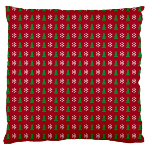 Snowflake Christmas Tree Pattern Standard Premium Plush Fleece Cushion Case (One Side) from ArtsNow.com Front