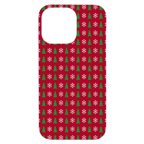 Snowflake Christmas Tree Pattern iPhone 14 Pro Max Black UV Print Case from ArtsNow.com Front