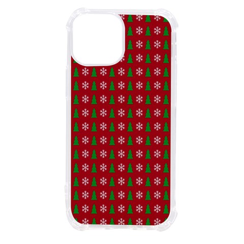 Snowflake Christmas Tree Pattern iPhone 13 mini TPU UV Print Case from ArtsNow.com Front