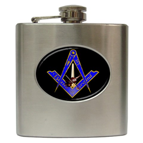 SC313ImpBlue Hip Flask (6 oz) from ArtsNow.com Front