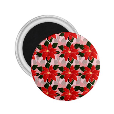 Poinsettia Pattern Seamless Pattern Christmas Xmas 2.25  Magnets from ArtsNow.com Front