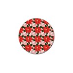 Poinsettia Pattern Seamless Pattern Christmas Xmas Golf Ball Marker (10 pack)