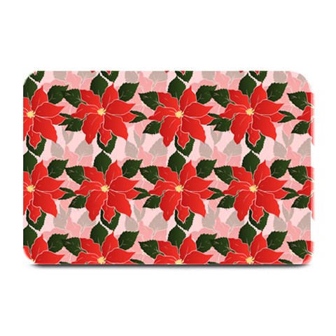 Poinsettia Pattern Seamless Pattern Christmas Xmas Plate Mats from ArtsNow.com 18 x12  Plate Mat