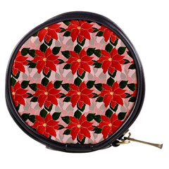 Poinsettia Pattern Seamless Pattern Christmas Xmas Mini Makeup Bag from ArtsNow.com Front