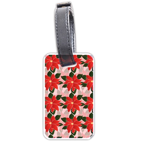 Poinsettia Pattern Seamless Pattern Christmas Xmas Luggage Tag (one side) from ArtsNow.com Front