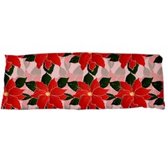 Poinsettia Pattern Seamless Pattern Christmas Xmas Body Pillow Case Dakimakura (Two Sides) from ArtsNow.com Front