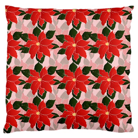 Poinsettia Pattern Seamless Pattern Christmas Xmas Large Cushion Case (Two Sides) from ArtsNow.com Front