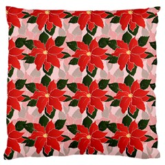 Poinsettia Pattern Seamless Pattern Christmas Xmas Large Cushion Case (Two Sides) from ArtsNow.com Back