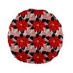 Poinsettia Pattern Seamless Pattern Christmas Xmas Standard 15  Premium Round Cushions