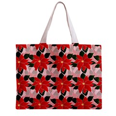 Poinsettia Pattern Seamless Pattern Christmas Xmas Zipper Mini Tote Bag from ArtsNow.com Back