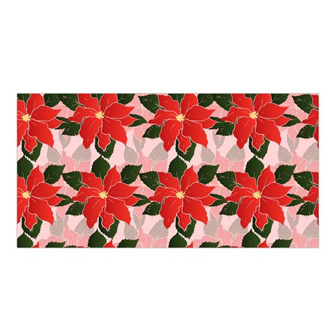 Poinsettia Pattern Seamless Pattern Christmas Xmas Satin Shawl 45  x 80  from ArtsNow.com Front