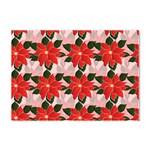 Poinsettia Pattern Seamless Pattern Christmas Xmas Crystal Sticker (A4)