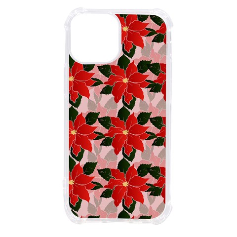 Poinsettia Pattern Seamless Pattern Christmas Xmas iPhone 13 mini TPU UV Print Case from ArtsNow.com Front