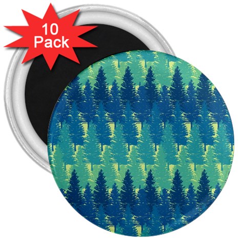 Christmas Trees Pattern Digital Paper Seamless 3  Magnets (10 pack)  from ArtsNow.com Front