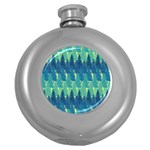 Christmas Trees Pattern Digital Paper Seamless Round Hip Flask (5 oz)