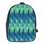 Christmas Trees Pattern Digital Paper Seamless School Bag (Large)