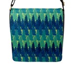 Christmas Trees Pattern Digital Paper Seamless Flap Closure Messenger Bag (L)