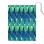 Christmas Trees Pattern Digital Paper Seamless Drawstring Pouch (5XL)