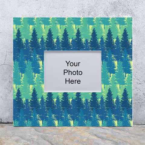 Christmas Trees Pattern Digital Paper Seamless White Wall Photo Frame 5  x 7  from ArtsNow.com Front